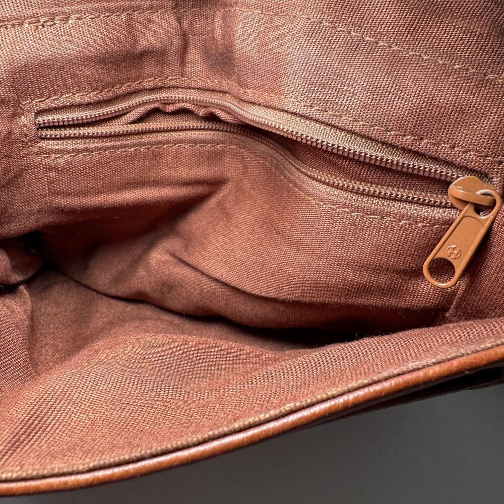 Vtg Fossil American Classic 75082 Brown Leather Crossbody Flap Bag Purse EUC - Picture 12 of 13